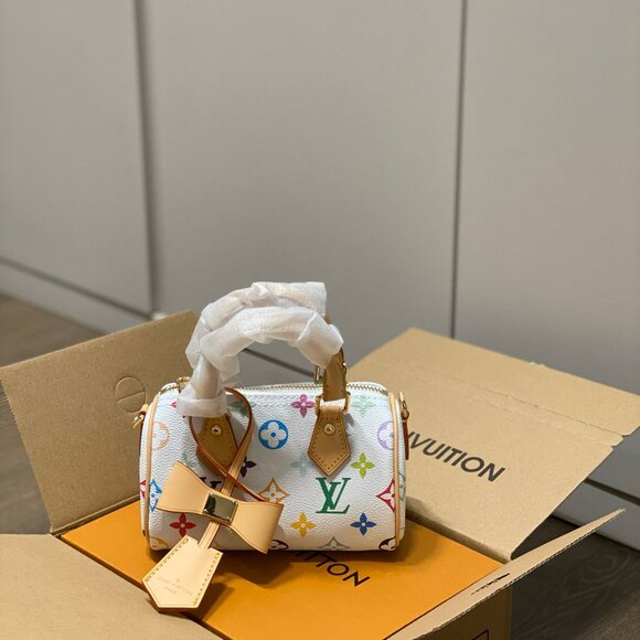 Louis Vuitton Mini Nano Speedy Monogram Multicolor Sac Bag White - Picture 1 of 9